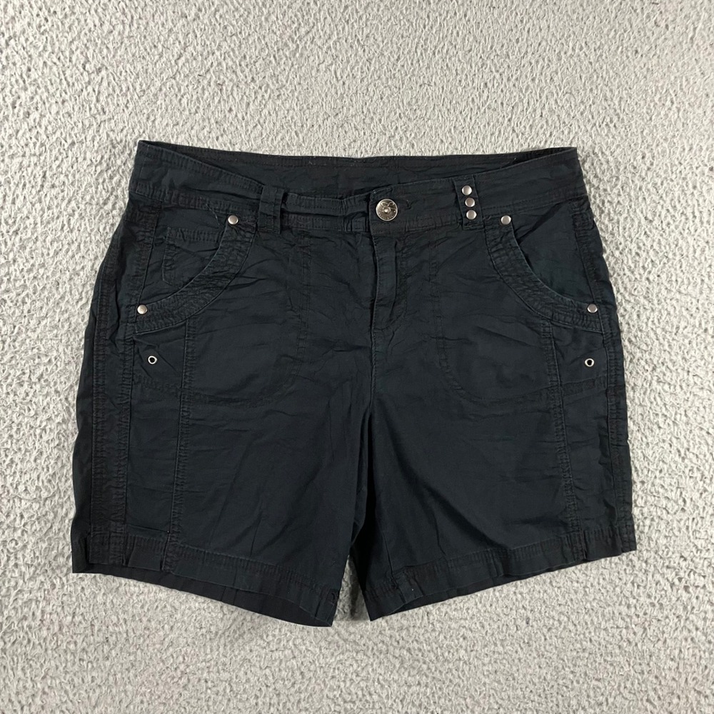 Style Co Shorts Women 6 Black‎ Utility Stretch Mid Rise Outdoor Minimalist Basic